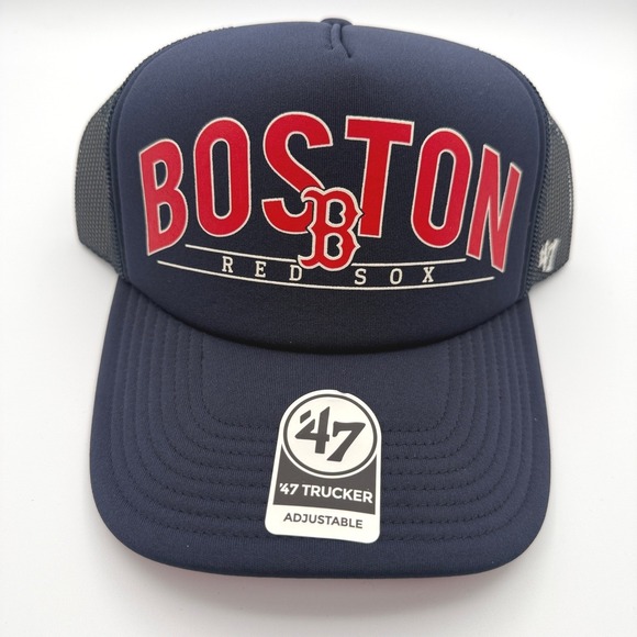 '47 Brand Other - '47 Brand Boston Red Sox Backhaul Trucker Hat Mens OSFA Navy B-BHAUL02KPP-NY